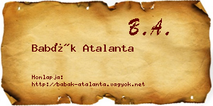 Babák Atalanta névjegykártya